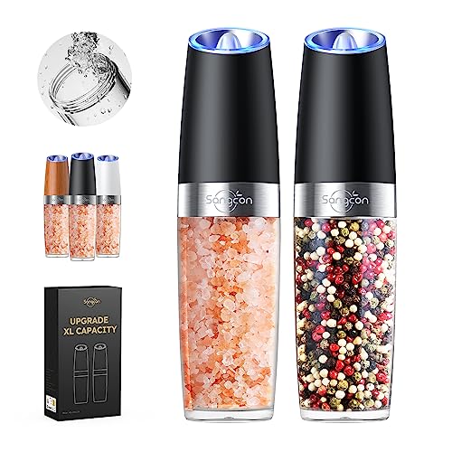 Electric Gravity Salt and Pepper Grinder Set
