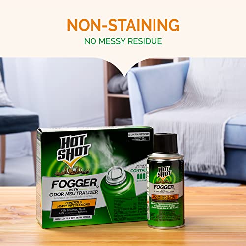 Pack of 6 Hot Shot Fogger With Odor Neutralizer.