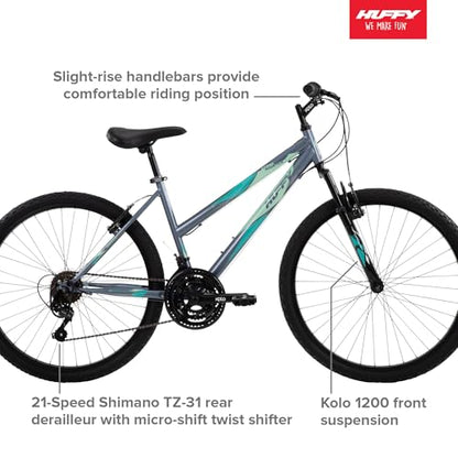 Huffy Stone Mountain Women's Mountain Bike, Gray, 26 Inch Wheels/17 Inch Frame