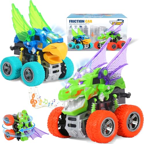 Light-Up Dinosaur Monster Truck Push and Go Toy