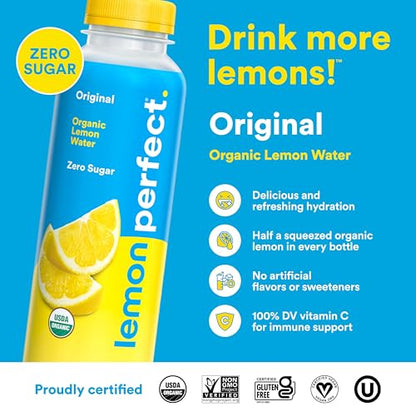 12-Pack Lemon Perfect Organic Lemon Water Drinks