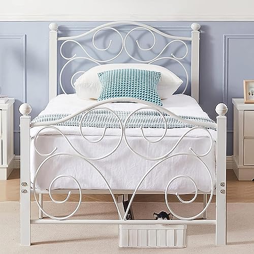 VECELO Twin Bed Frame with Headboard and Footboard