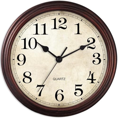 9 Inch Silent Wall Clock, Battery Operated, Non-Ticking