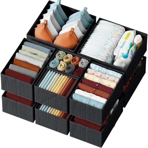 12 Pack Drawer Clothes Organizer Bins