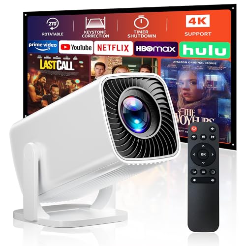 Mini Portable 4K Projector, 1080P HD Movie Display