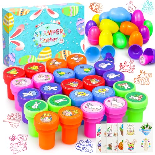 24 Pack Easter Egg Fillers Toys and Stickers Set