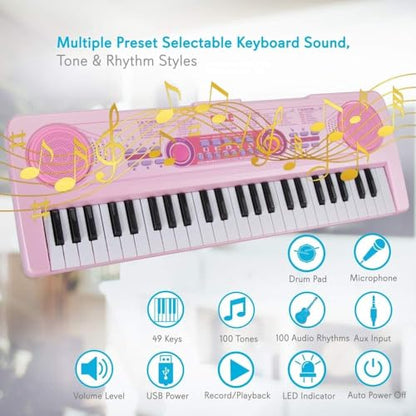 Pyle Kids 49-Key Portable Electric Keyboard