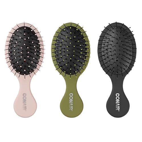 3 Pack Conair Mini Detangling Hair Brushes