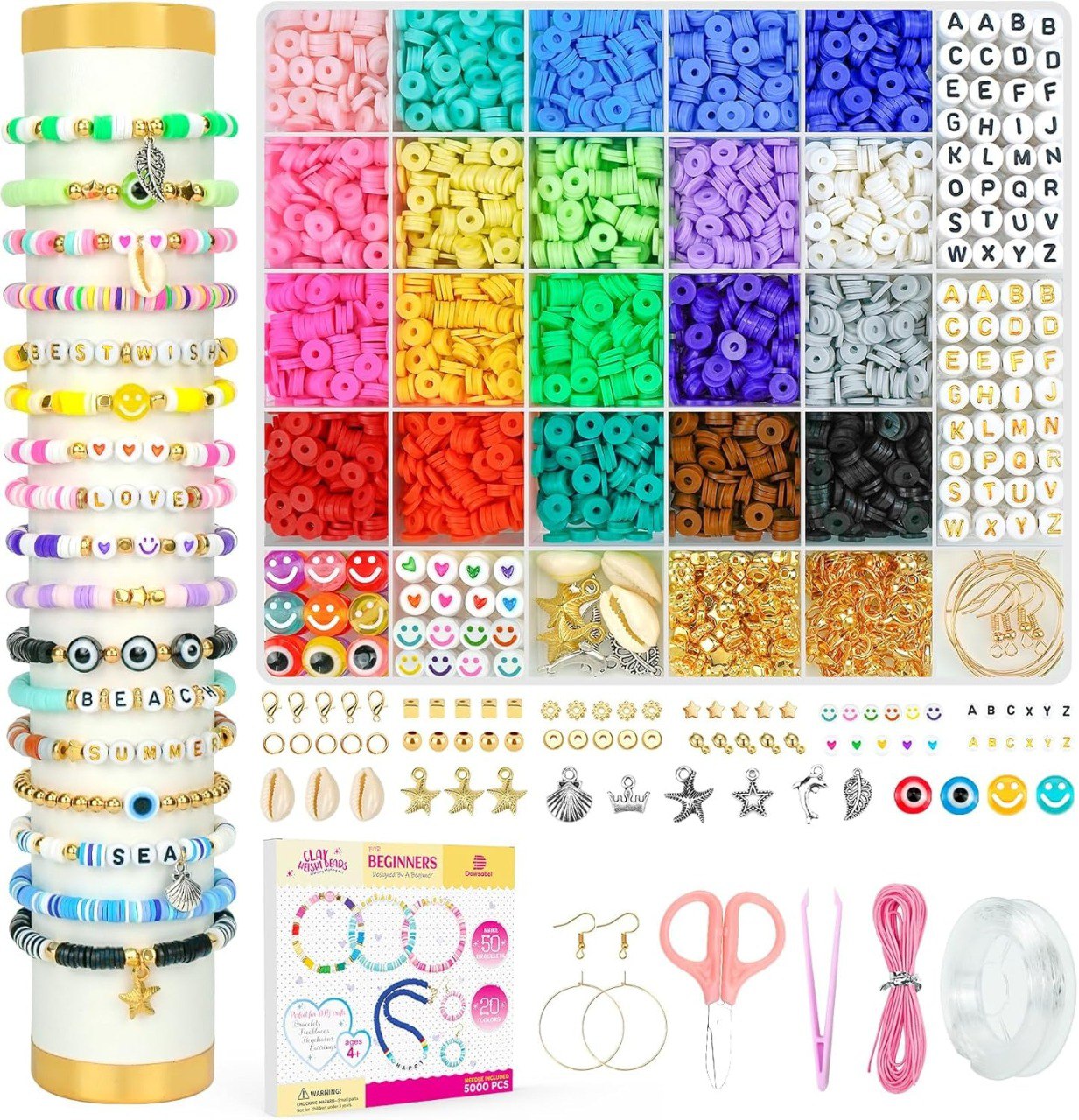 5000 Piece Clay Beads Bracelet Making Kit