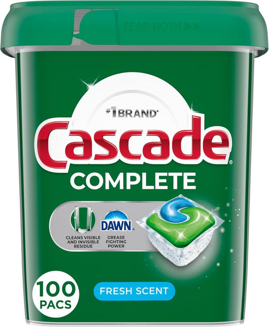100 Count Cascade Complete Dishwasher Detergent Pods
