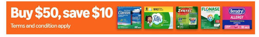Buy $50 Save $10 On Allergy Season Items