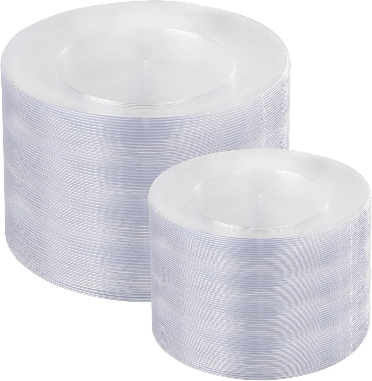 200 Count Disposable Plastic Dinner and Dessert Plates