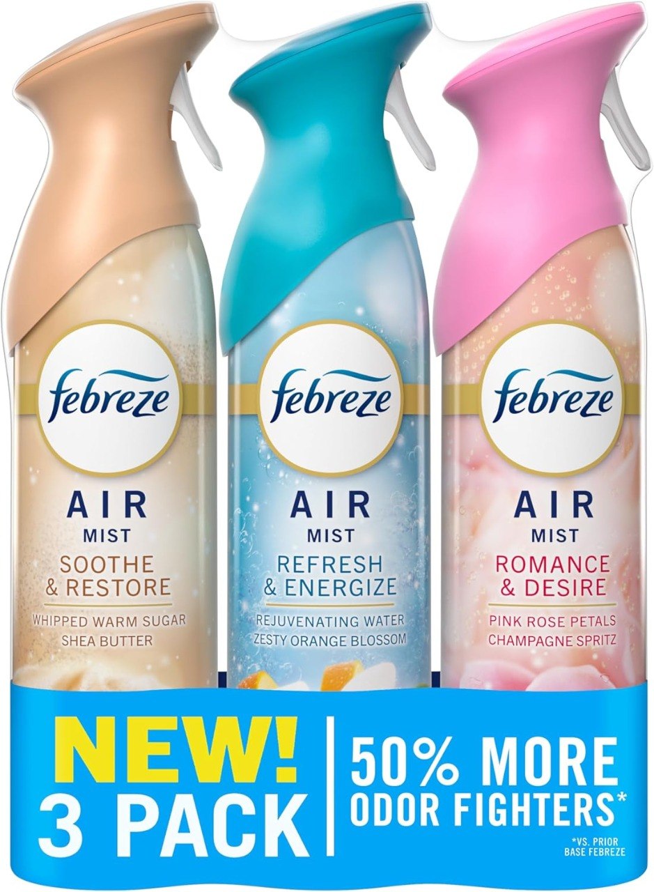 3 Pack Odor Fighting Air Mist Room Spray