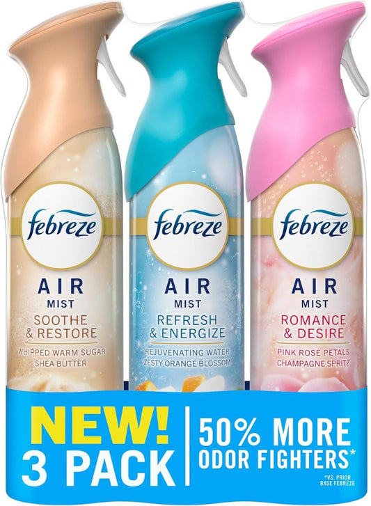 3 Pack Odor Fighting Air Mist Room Spray