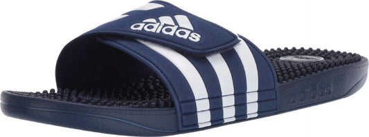 adidas Unisex Adissage Slides Sandal, Dark Blue/White/Dark Blue, 7 US men
