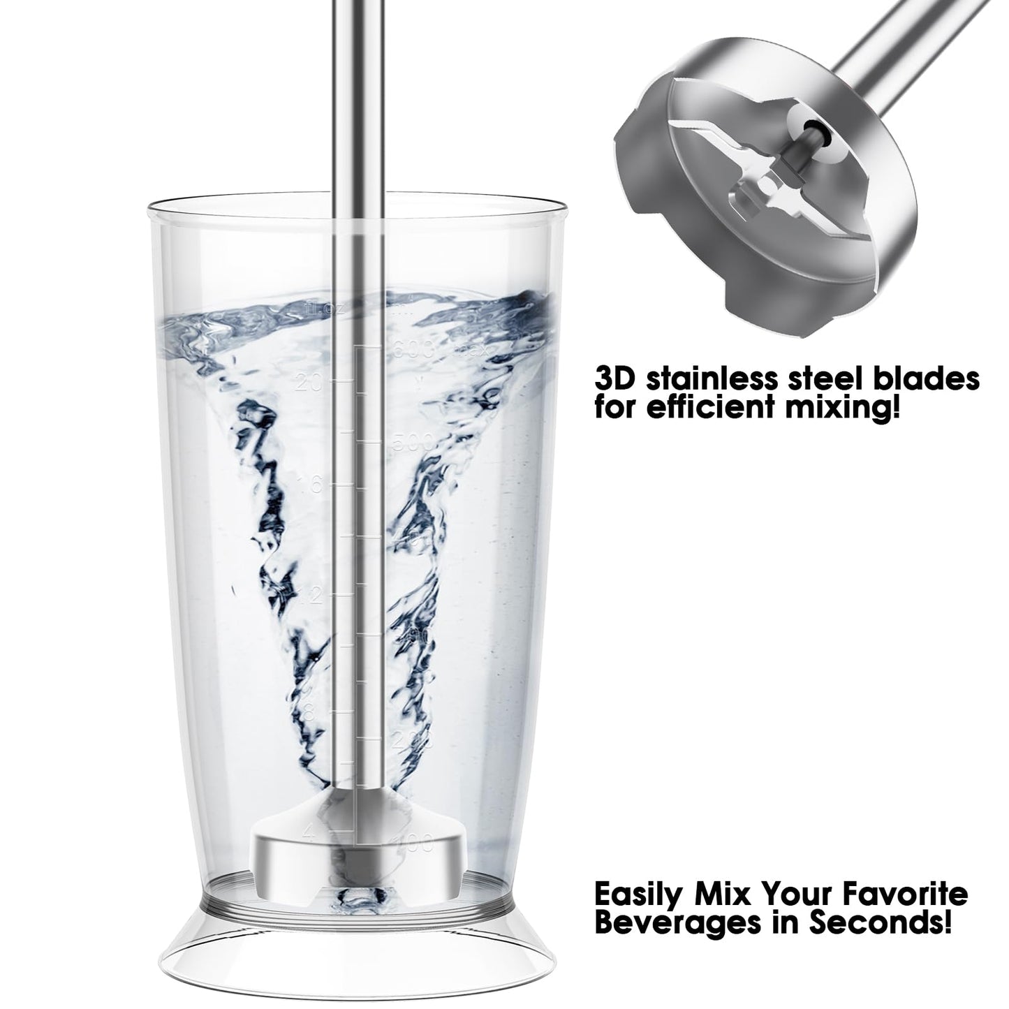 Blackcow 6-Speed Handheld Immersion Blender Set