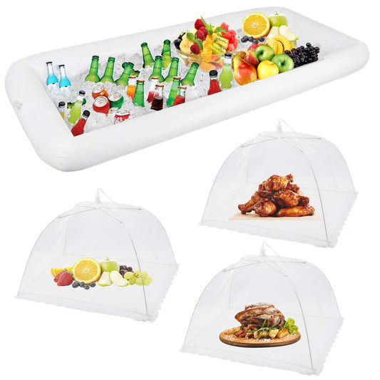 Inflatable Serving Bar with Mesh Food Umbrellas