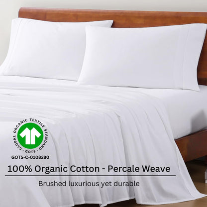LANE LINEN Organic Cotton Queen Sheet Set - White