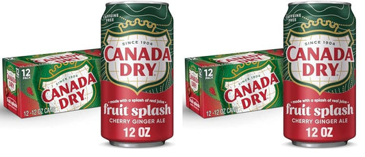 12 Pack Canada Dry Cherry Ginger Ale Soda