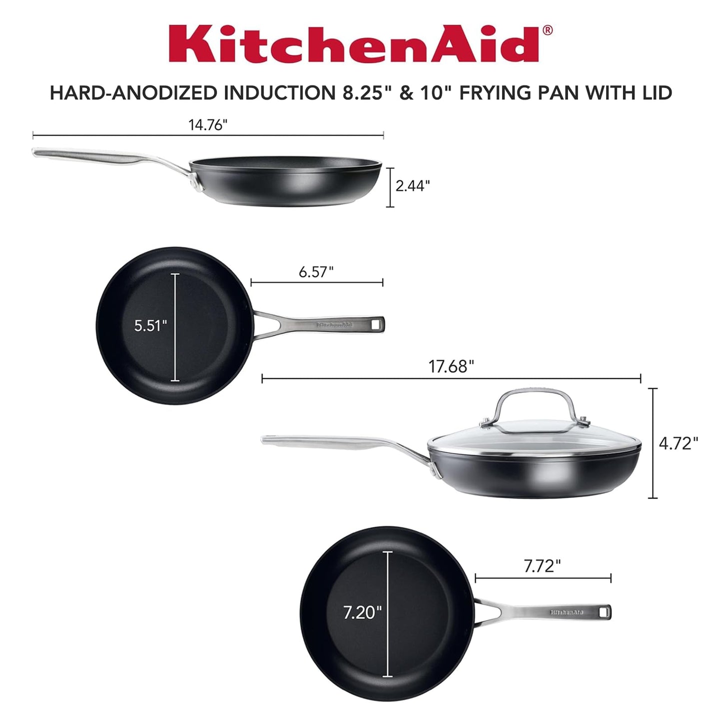 KitchenAid Nonstick Frying Pan Set, 3-Piece