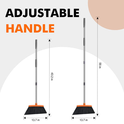 Heavy Duty Broom 55 Inch Handle, 2 Pack