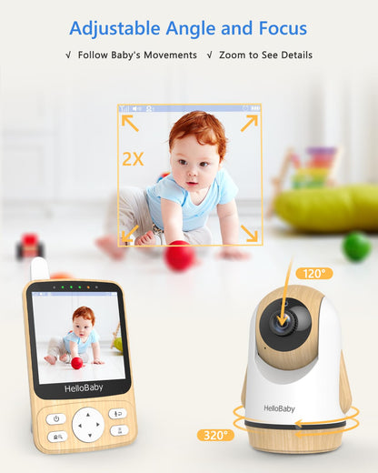 HelloBaby Video Baby Monitor with 4" Screen