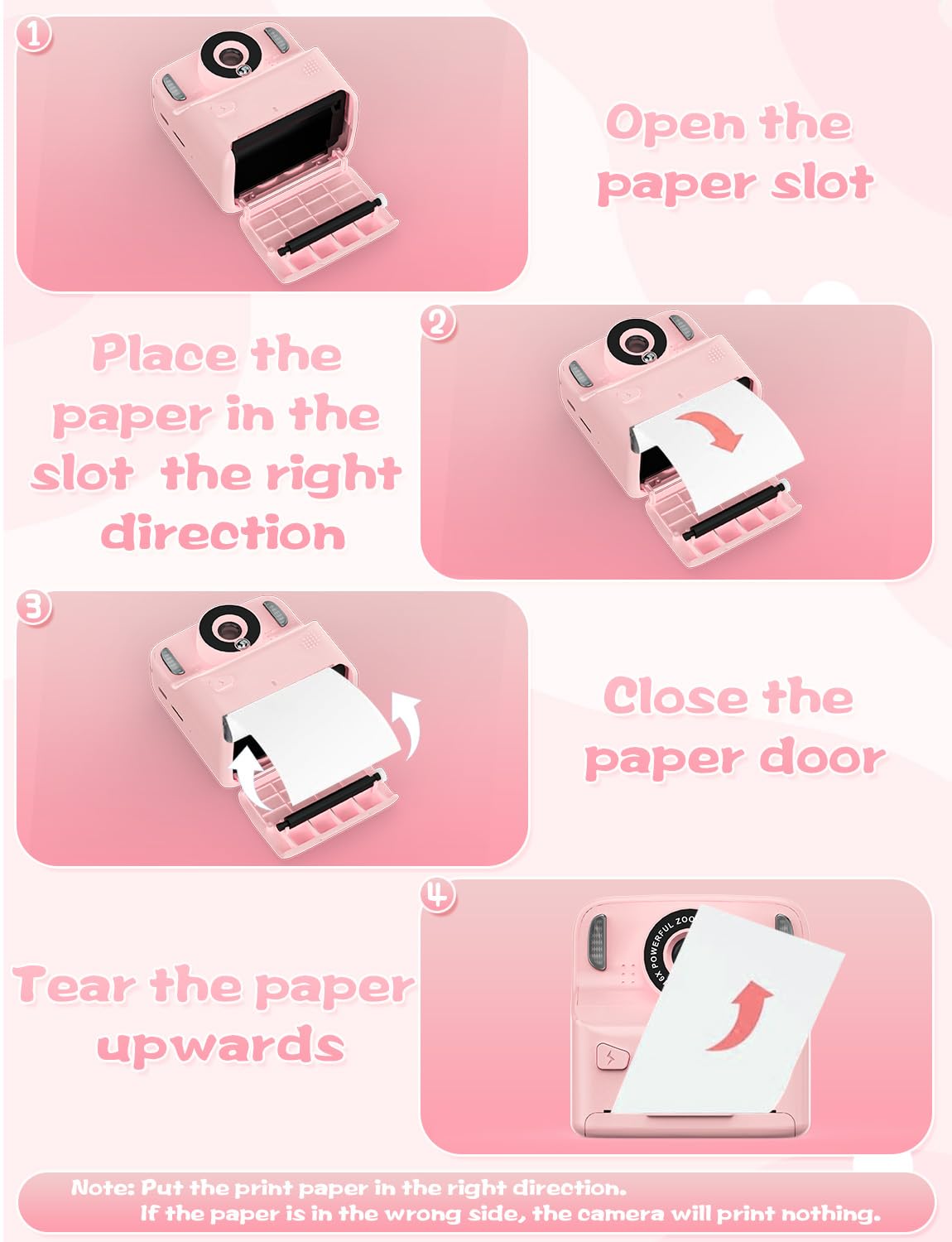 Kids Instant Print Camera with Flash Lights
