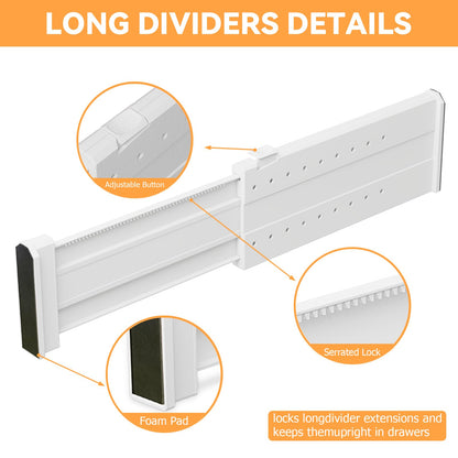 Adjustable 5-Pack Drawer Dividers for Storage