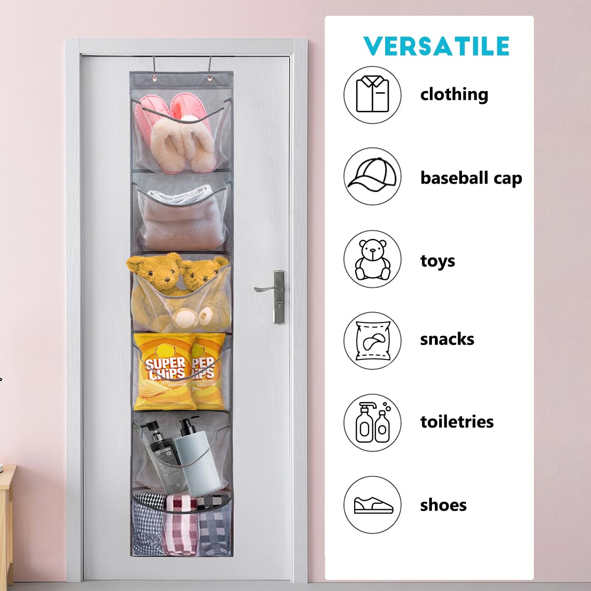 Over-the-Door Shoe Organizer with 6 Pockets