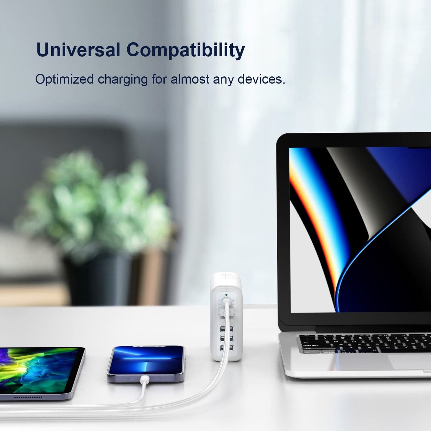 6-Port USB C Fast Charging Station 100W