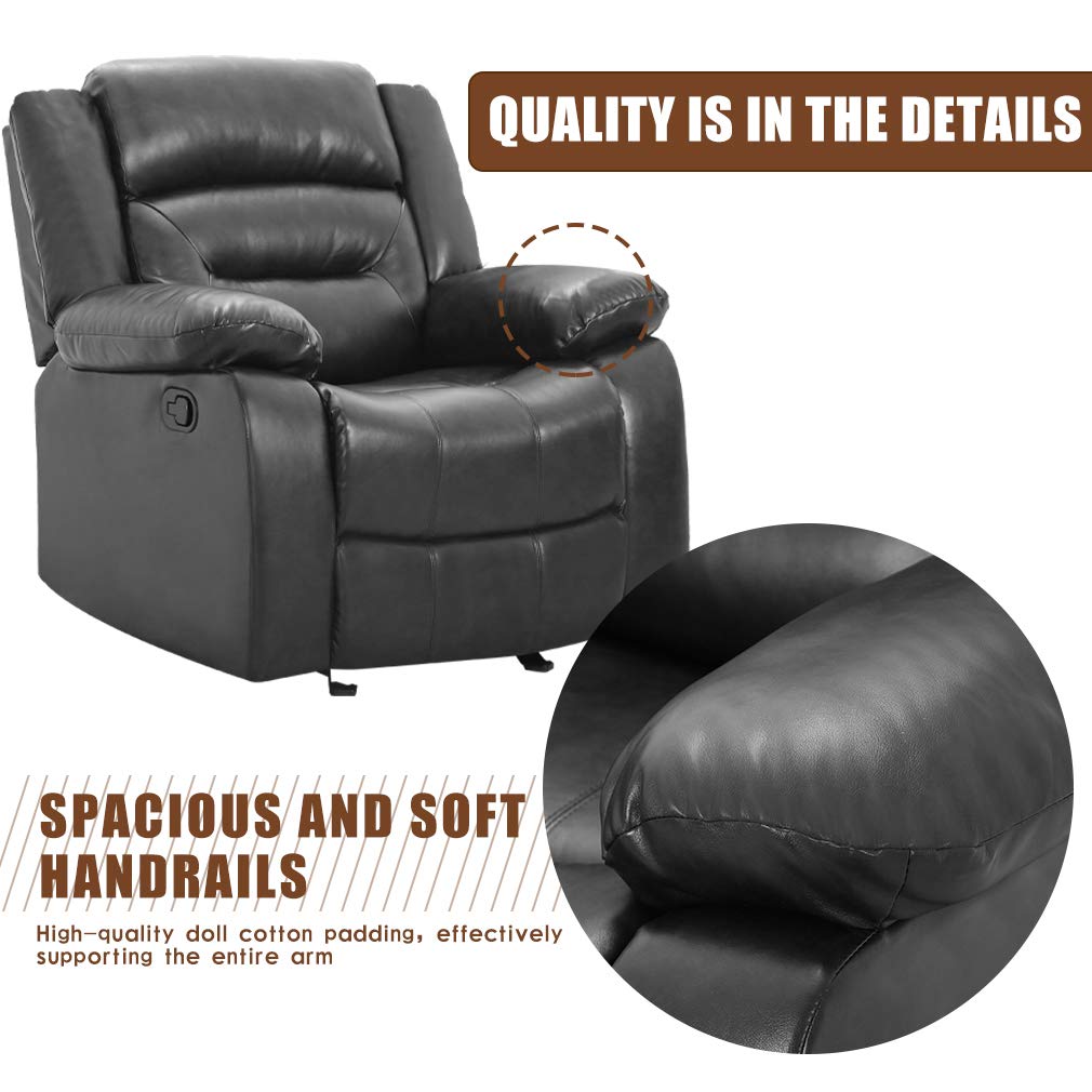 FDW Recliner Chair Reclining Recliner Sofa and Couch Sofa for Living Room Sofa PU Leather Home Theater Seating Motion for Living Room Manual Recliner