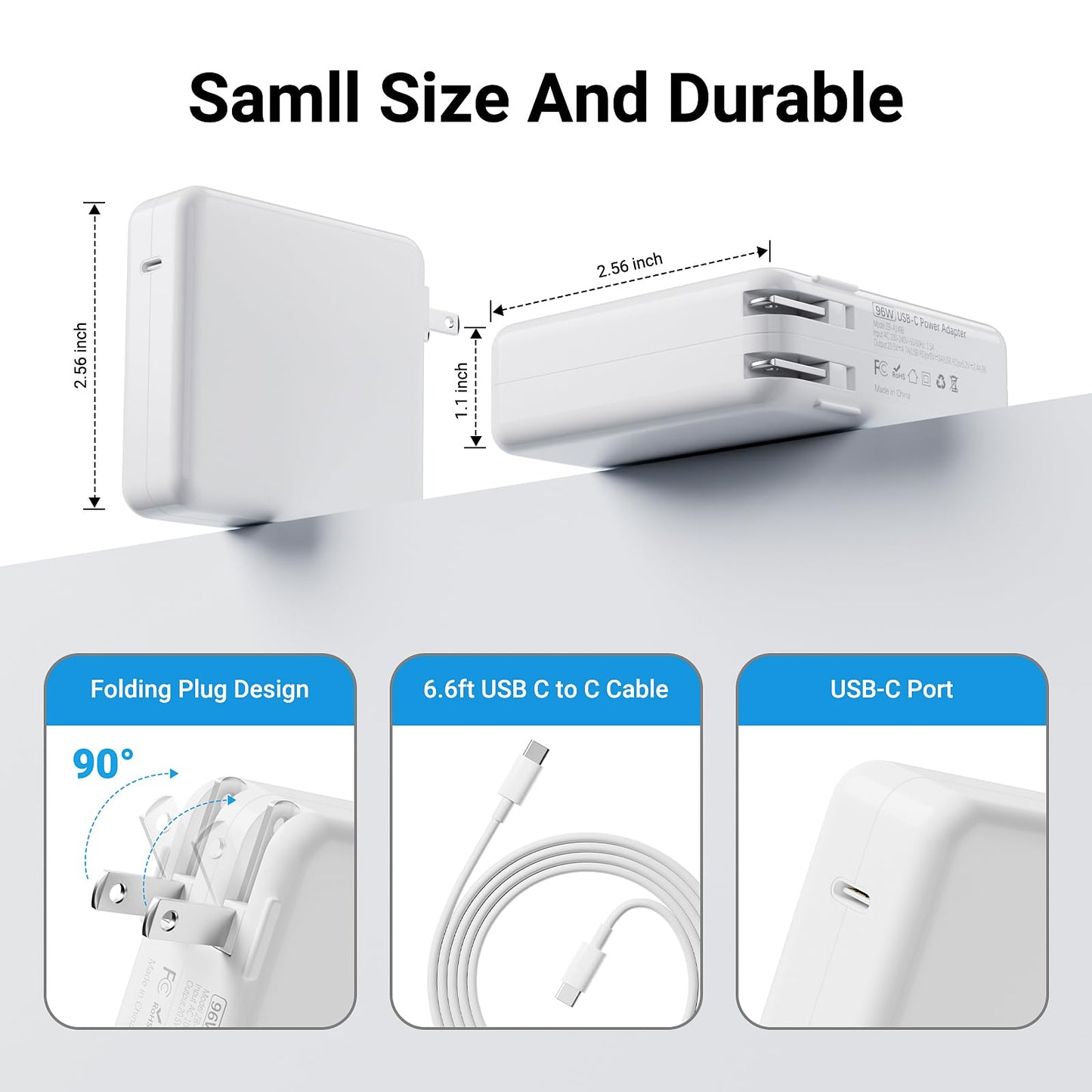 Mac Book Pro Charger - 70W USB C Charger, Original Quality Fast Charger Compatible with MacBook pro/Air, M1 M2 M3 M4, ipad Pro and All USBC Device,with a Storage Bag for Travel/School/Business Trip