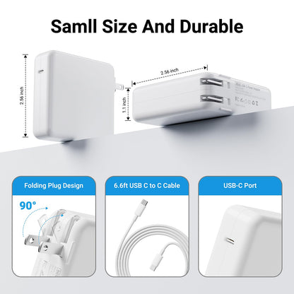 Mac Book Pro Charger - 70W USB C Charger, Original Quality Fast Charger Compatible with MacBook pro/Air, M1 M2 M3 M4, ipad Pro and All USBC Device,with a Storage Bag for Travel/School/Business Trip