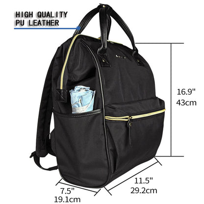KROSER Laptop Backpack 15.6 Inch Stylish Backpack Doctor Bag Water Repellent College Casual Daypack with USB Port Travel Business Work Bag for Men/Women-Black