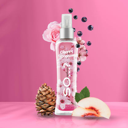 So…? Cherry Blossom Body Mist Floral Perfume for Women - Peach, Rose, Cedarwood Notes - Body Spray for Women - Gifts for Women - 3.5 oz
