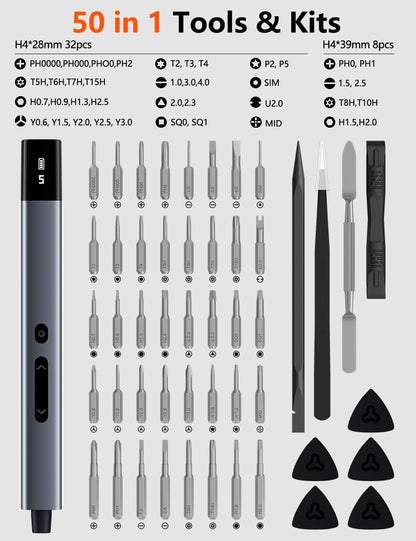 50-in-1 Electric Screwdriver Set for Electronics Repair