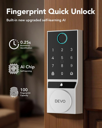 Fingerprint Keyless Entry Door Lock with Wi-Fi