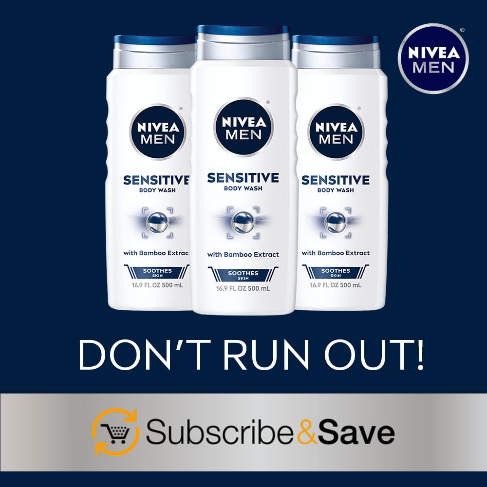 Nivea Men Sensitive Body Wash, 3 Pack