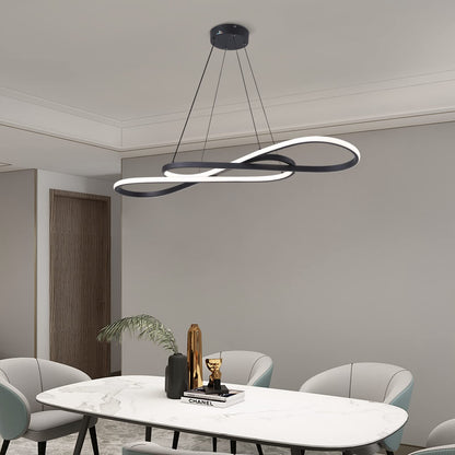 Afaoel Modern LED dimmable Chandelier 45W Color Temperature 3000K-4000K-5000K Creative Design Suitable for Living Room Dining Room Kitchen Island Bedroom Foyer Note The Shape (Black, 40 Inch)