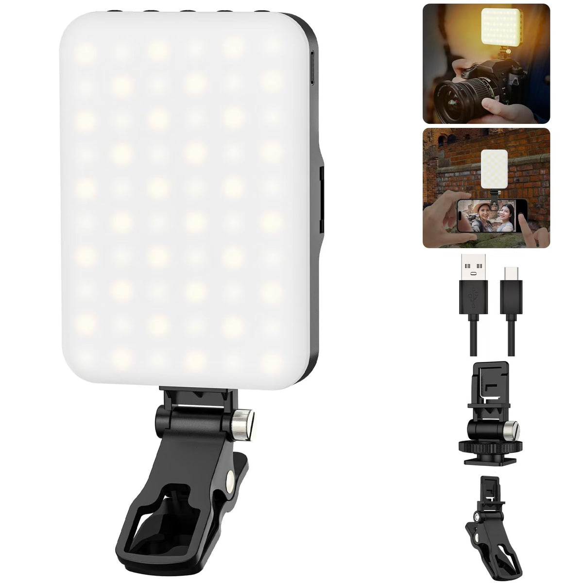 Rechargeable LED Clip-On Camera Light
