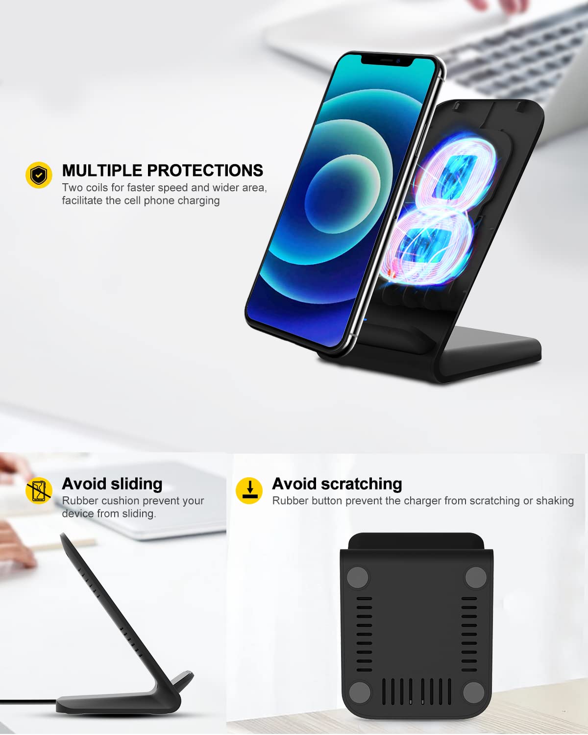 Fast Wireless Charger for iPhone & Samsung