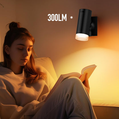 Afyuol Battery Operated Wall Sconce CCT Dimmable Wireless Reading Light, Rechargeable LED Wall Light with Magnet Ball, Picture Wall Light Decor for Reading Bedroom Bedside