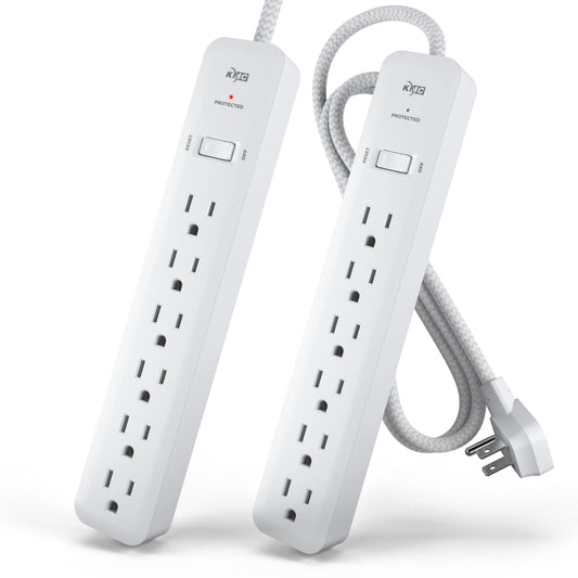 KMC 6-Outlet Surge Protector Power Strip 2-Pack