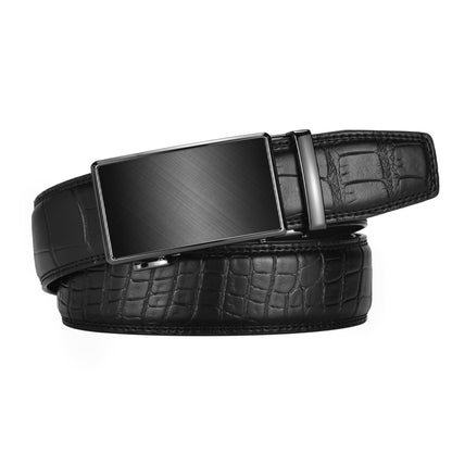 Men's Leather Ratchet Dress Belt with Click Buckle
