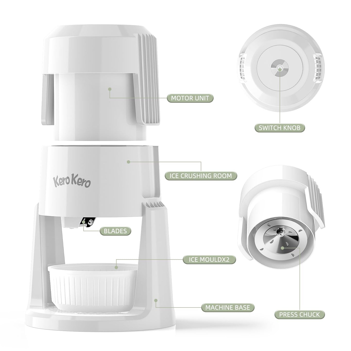 Kero Kero Snow Cone Machine with Adjustable Blade