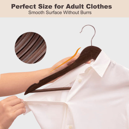 ELONG HOME Wooden Suit Hangers 30 Pack