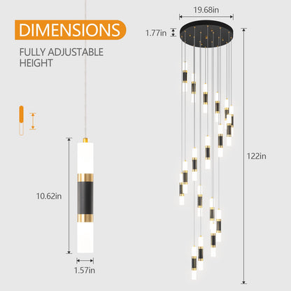 UPDATE: DEAD ❗ LIANGMH 18-Light Modern Kitchen Island Black Gold Ceiling Pendant Light Dimmable LED 108W Staircase Large Chandelier Lobby Living Room Bedroom Foyer High Ceiling Chandelier