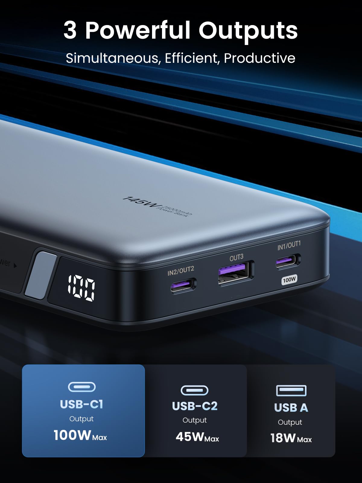 25,000mAh UGREEN Portable Laptop Charger