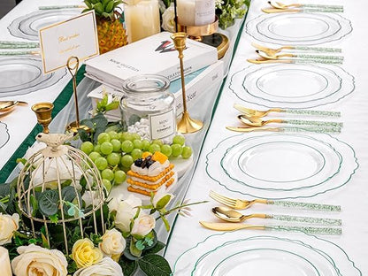 150 Pack Disposable Plates with Cutlery Set
