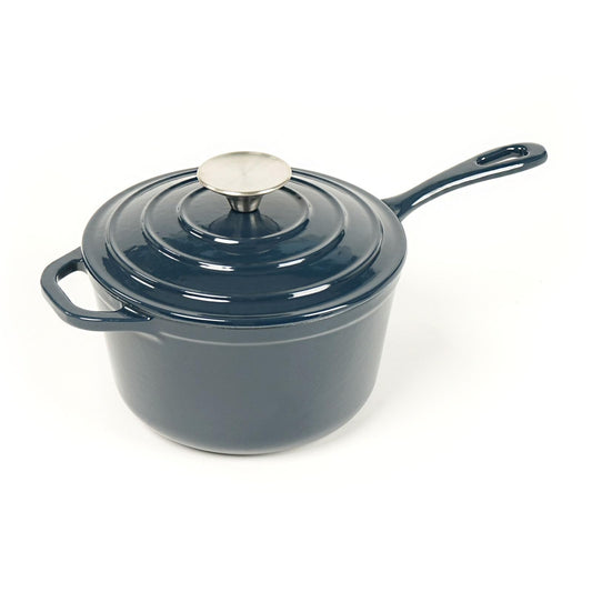 2QT HAWOK Enameled Cast Iron Saucepan with Lid